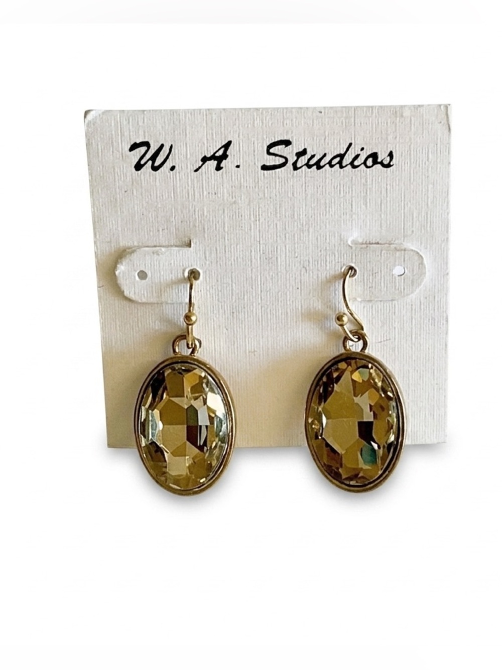 WA Studios Gold Oval Australian Crystal Earrings